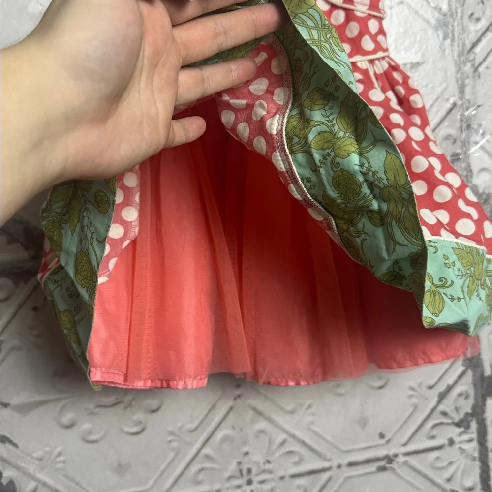 Matilda Jane Polka Dot Dress with Green Floral Hem